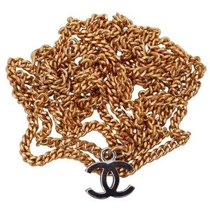 Chanel Gold Tone Belt with CC Charm